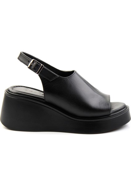 Siyah Leather Kadın Sandalet K05359032103