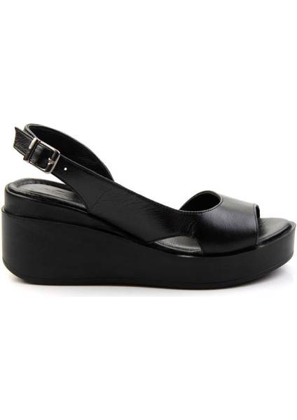 Siyah Leather Kadın Sandalet K05359032503