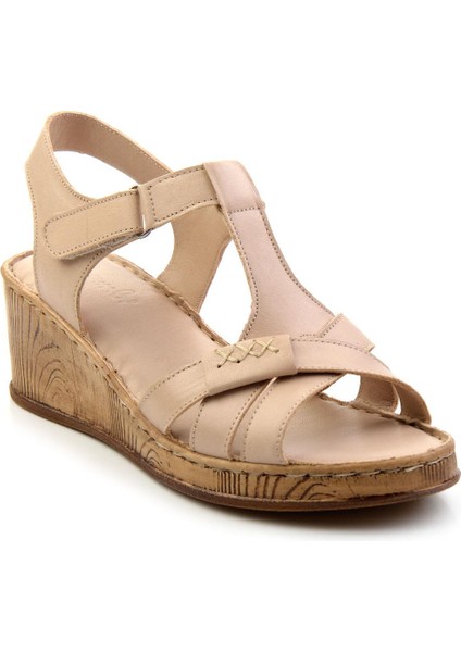 Bej Leather Kadın Sandalet K05552006003 fiyatları