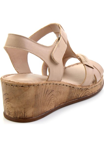Bej Leather Kadın Sandalet K05552006003 modelleri