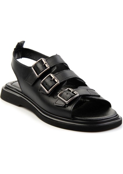 Siyah Leather Kadın Sandalet K05359032403 fiyatları