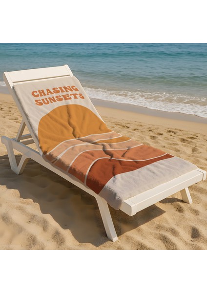 Chasing Sunsets Turuncu Plaj Havlusu – Günbatımı Ilhamlı Minimalist Desen modelleri