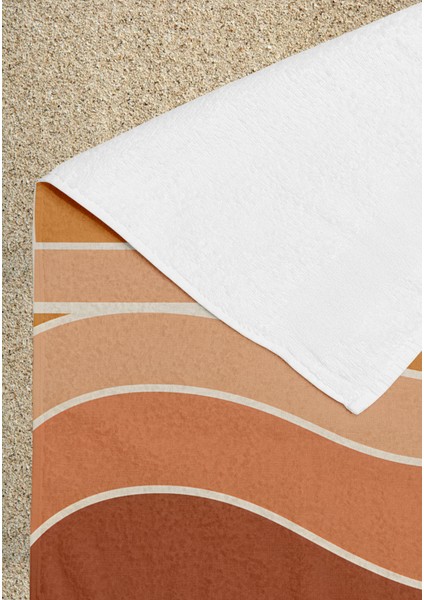 Chasing Sunsets Turuncu Plaj Havlusu – Günbatımı Ilhamlı Minimalist Desen fırsatları