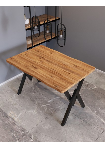 Yemek Masası Avenza Living 80*120 Kütük Model Metal Ayak Mutfak Ofis Balkon Dekoratif Masa
