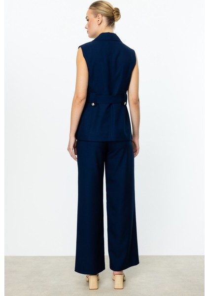 Köprülü Bol Paça Pantolon Lacivert 04124 fiyatları