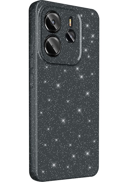 Xiaomi Note 14 Uyumlu Kılıf Koton Simli Siyah