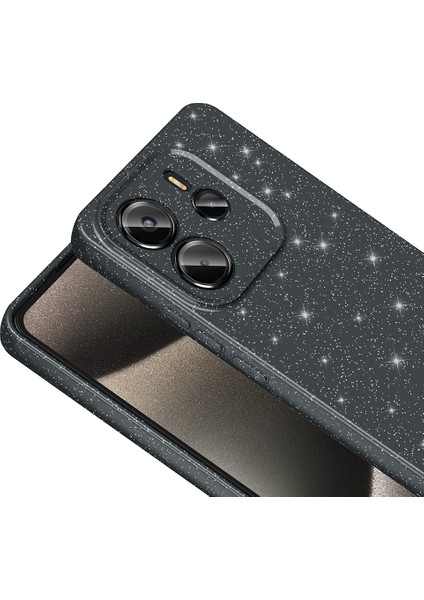 Xiaomi Note 14 Uyumlu Kılıf Koton Simli Siyah
