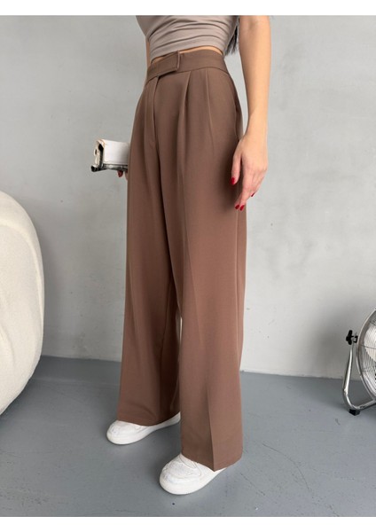 Kadın Cırt Kapama Geniş Paça Palazzo Kumaş Pantolon fiyatları