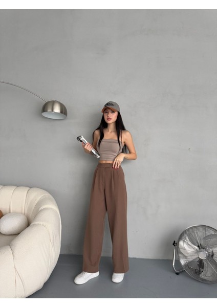 Kadın Cırt Kapama Geniş Paça Palazzo Kumaş Pantolon indirimleri