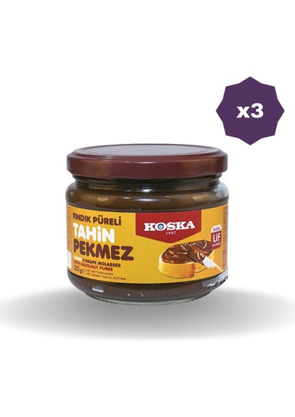 Fındık Püresi Tahin Pekmez 320 gr - (3 Adet)