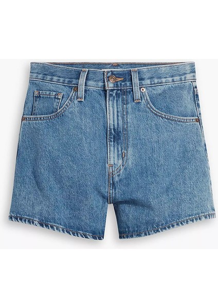 % 100 Pamuk Relaxed Fit Yüksek Bel Denim Short Bayan Short A1965