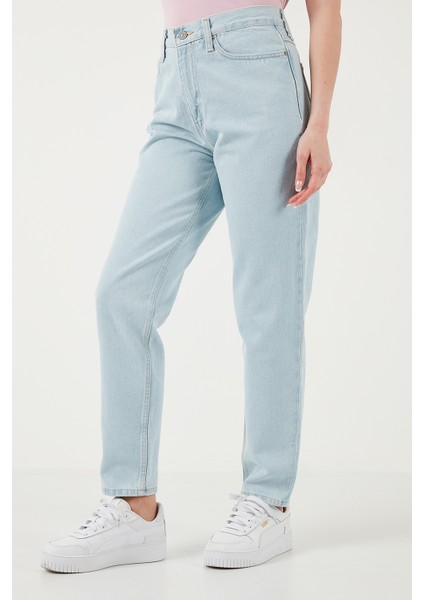 80S Mom Pamuklu Mom Fit Yüksek Bel Düz Paça Jeans Bayan Kot Pantolon A9385 fırsatları