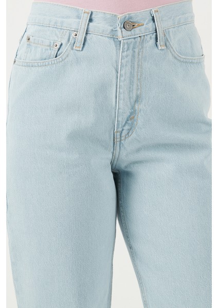 80S Mom Pamuklu Mom Fit Yüksek Bel Düz Paça Jeans Bayan Kot Pantolon A9385 indirimleri