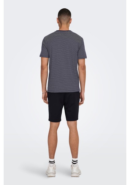 Onsbale Çizgili % 100 Pamuk Regular Fit Bisiklet Yaka T Shirt Erkek T Shirt 22025680 fırsatları