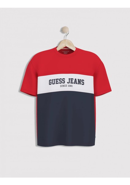 Guess Erkek Çok Renkli Yatay Çizgili Tişört