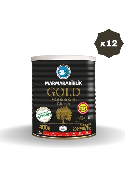 Zeytin 201-230 Mega Gold Tnk 400 gr - (12 Adet)