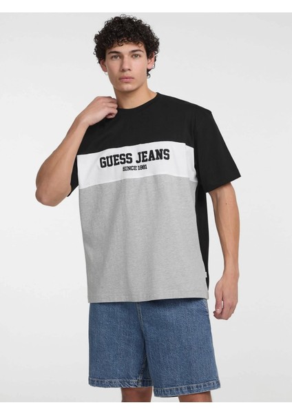 Guess Erkek Mavi Yatay Çizgili Tişört