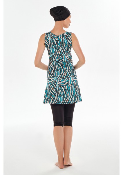 Sıfır Kol Taytlı Yarı Kapalı Mayo 2607 Siyah modelleri