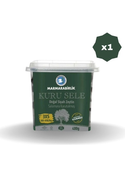 Zeytin 381-410 3xs Yağlı Salamura Pet 400 gr - (1 Adet)