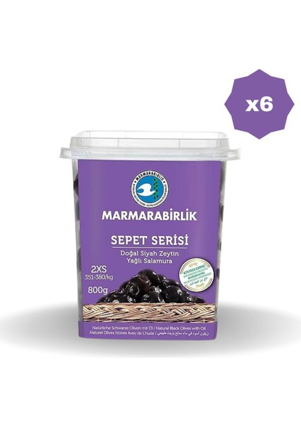 Zeytin 351-380 2xs Yağlı Salamura Pet 800 gr - 6 Adet)