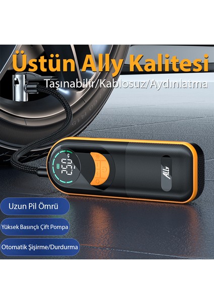 ST-5520 Dijital Basınç Göstergeli Oto Lastik Şişirme Pompası Hava Kompresörü