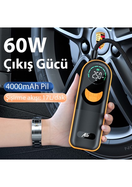 ST-5520 Dijital Basınç Göstergeli Oto Lastik Şişirme Pompası Hava Kompresörü