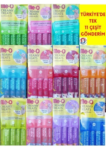 Me-O Tavuklu ve Ciğerli Sıvı Kedi Ödülü Maması 4X15=60 gr 'li Karma Paket