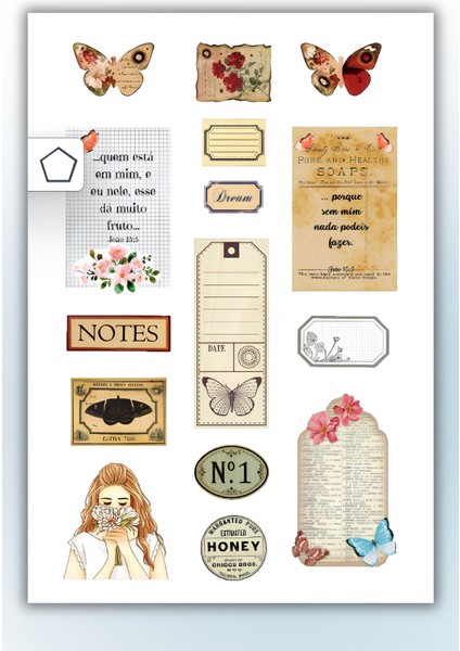 5'li Vintage Sticker Planner Ajanda Bullet Journal Için Uygun Set fırsatları