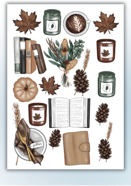 5'li Vintage Sticker Planner Ajanda Bullet Journal Için Uygun Set modelleri