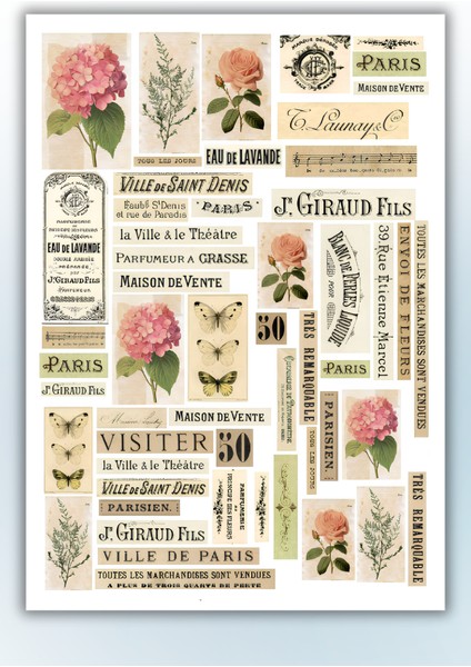 5'li Vintage Sticker Planner Ajanda Bullet Journal Için Uygun Set