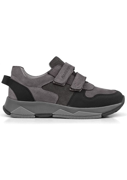Hakiki Deri Gri Çocuk Sneakers Spor Ayakkabı modelleri