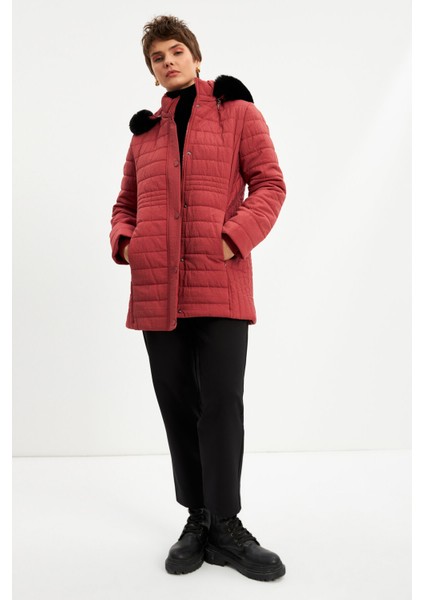 Kiremit Kapitone Kapüşonlu Mont fiyatları