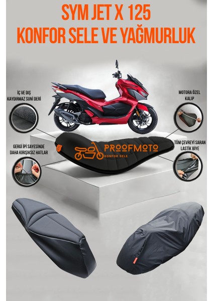 Sym Jet x Konfor Sele ve Yağmurluk Kılıf