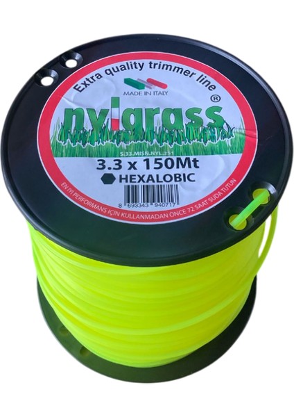 Misina 3.3mm x 150 metre 6 Köşe Sarı - Hexalobıc