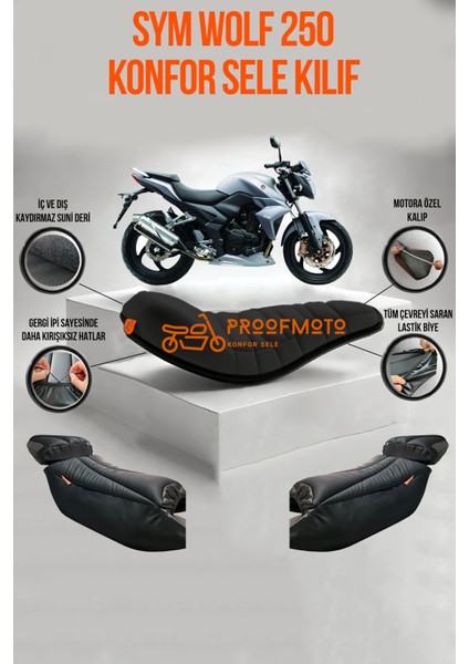Sym Wolf 250 Konfor Sele ve Yağmurluk Kılıf
