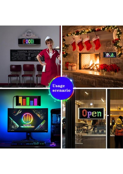 16X192 Matrix LED Panel Cama Yapışan Telefon Kontrollü LED Lamba