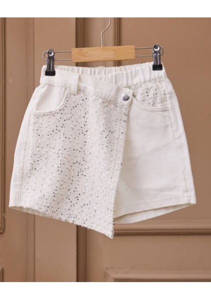 Kız Pul Detaylı Yelek Tshirt Şort Etek Takım indirimleri