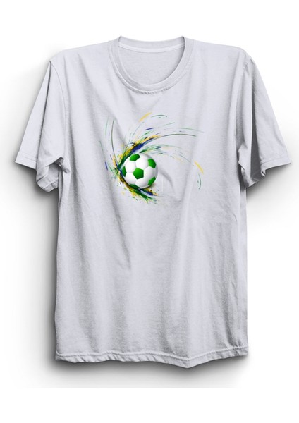 Top, Ball, Spor, Beyaz Unisex %100 Pamuk Tişört