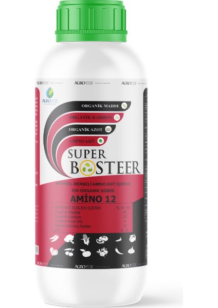 Amino 12 (Sıvı Aminoasit) Organik Gübre 1 Litre