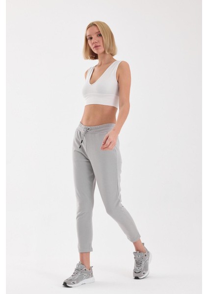 Kadın Beli Lastikli Doubleface Kumaş Jogger Pantolon