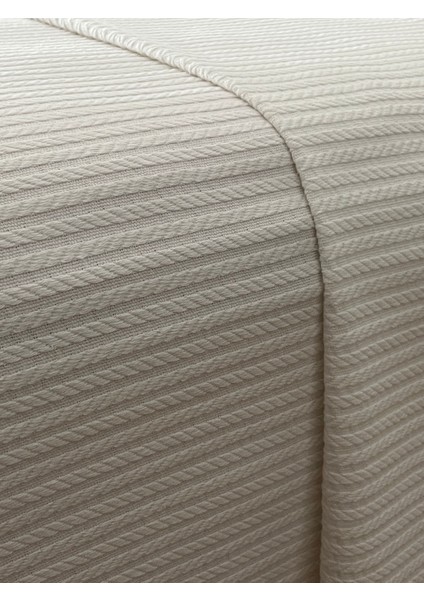Saç Örgü Modelli Çift Kişilik Pamuklu Pike Krem 220 x 220 cm