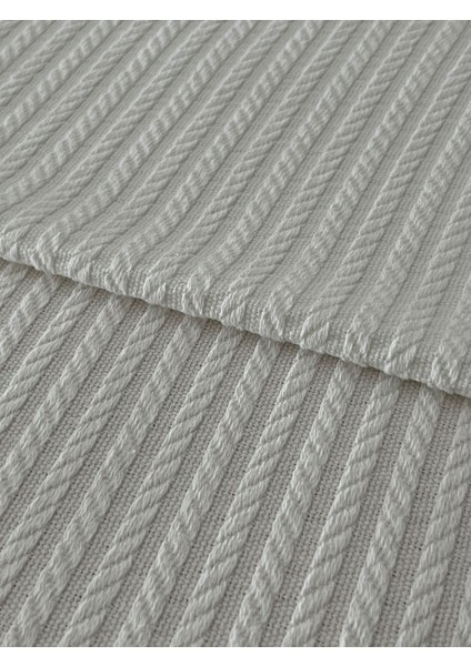 Saç Örgü Modelli Çift Kişilik Pamuklu Pike Krem 220 x 220 cm modelleri