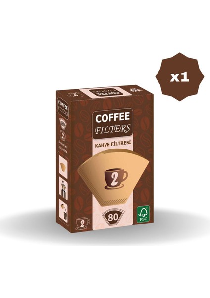 Filtre Kahve Kağıdı Brown 2 No 80 - (1 Adet)