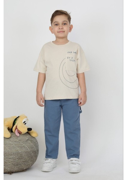 Erkek Mevsimlik Gabardin Pantolon Tshirt Takım