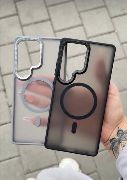 Samsung S25 Ultra Magsafe Uyumlu Esnek Kenar Korumalı Mat Ekstra Korumalı Kılıf