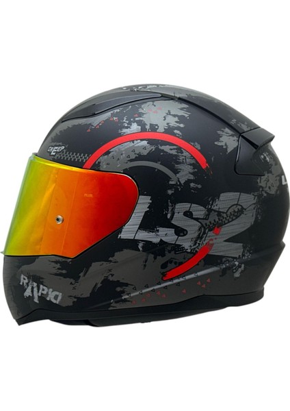 Rapıd 2 Cırcle Mat Siyah-Kırmızı Kask Full Set fiyatları