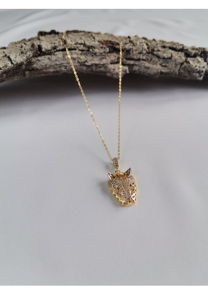 Kadın Gold Renk Zirkon Taşlı Tiger 316 L Çelik Kolye fiyatları