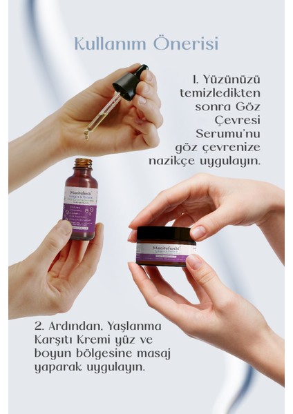 Yaşlanma Önleyici Krem 50 ml + Kolajen & Retinol Göz Çevresi Serumu 20 ml modelleri