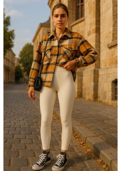 Kadın Yüksek Bel Içi Şardonlu Fırsat Ürün Toparlayıcı Tayt