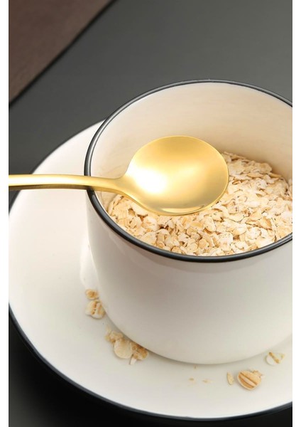 12 Adet Çelik Gold 15 cm Fincan Latte Kahve Karıştırma Kaşığı MT161SR-12
